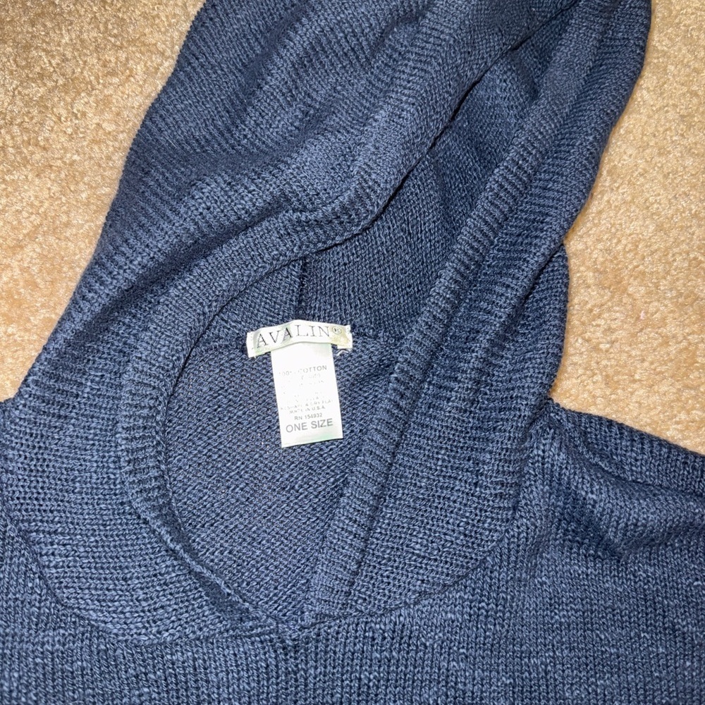 Cozy Dark Blue Women's Hoodie - Picture 3 of 5
